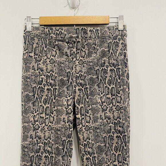 SPANX S Jeanish Ankle Pull On Knit Leggings Snakeskin Print Black Taupe Slimming - Picture 3 of 16